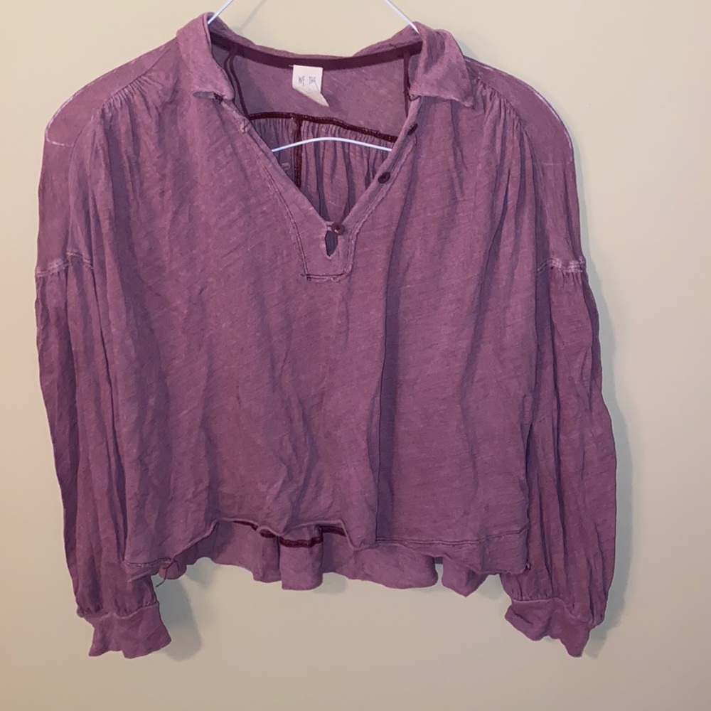 Free People Mauve Long Sleeve Top